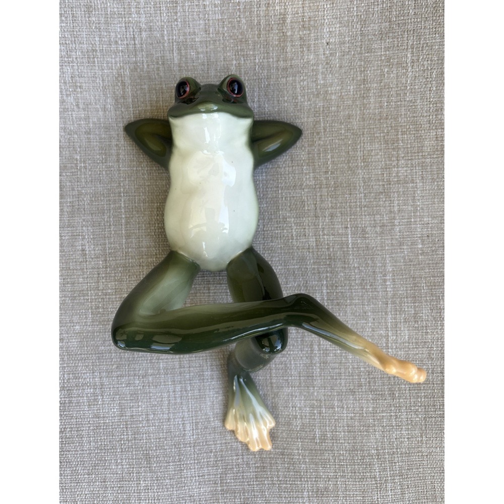 Vintage Porcelain Whimsical Long Leg Frog Franz Amphibian Collection Numbered